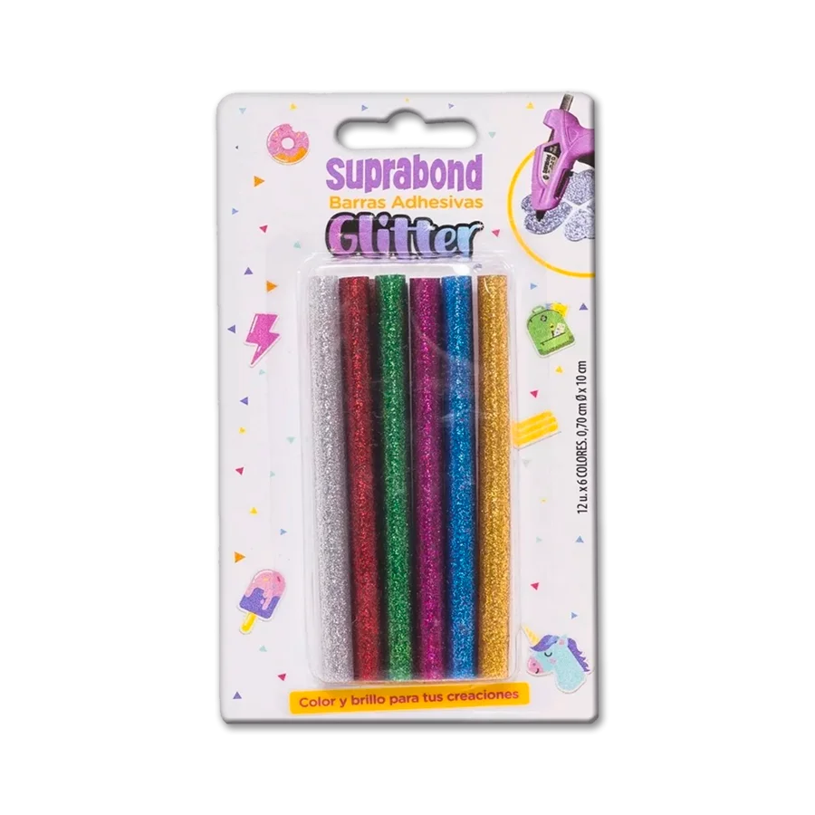 [32bargli12sup] Suprabond Barra hot melt glitter color x 12
